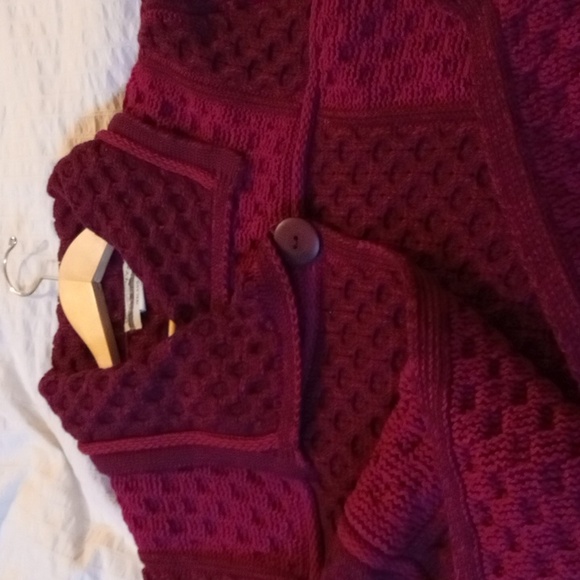Aran Crafts, wool cardigan, dark red/strawberry red, XXL, new without tag - Picture 7 of 8